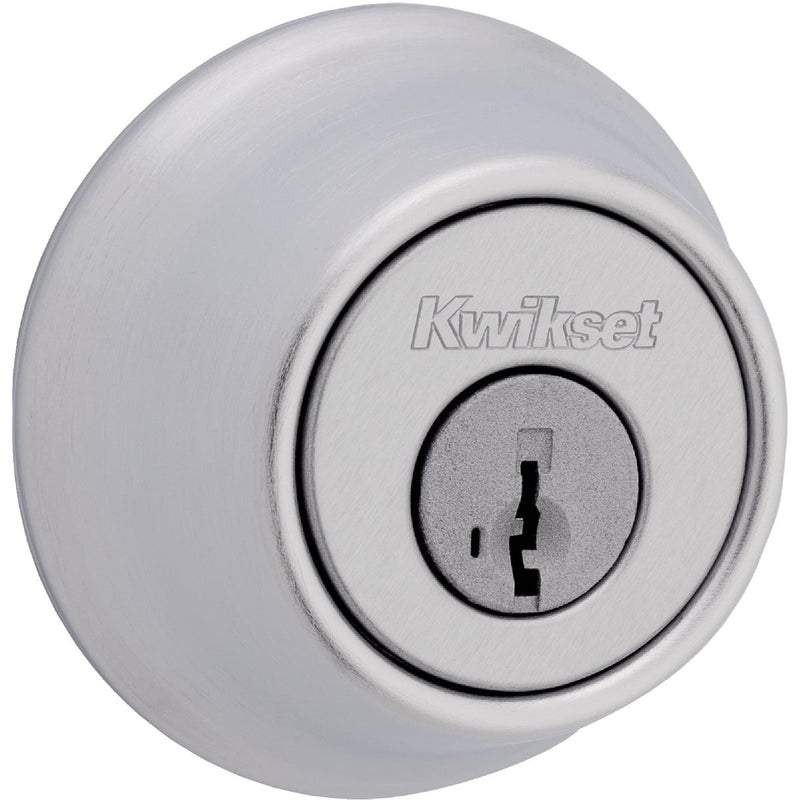 Kwikset 660 Single Cylinder Deadbolt with SmartKey, Satin Chrome