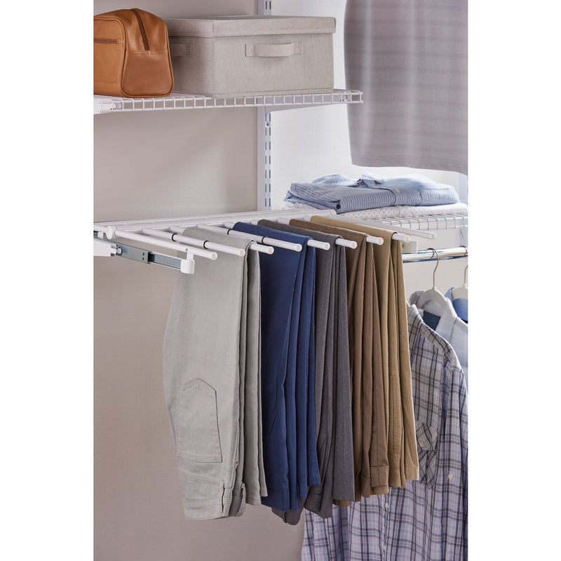 Rubbermaid Configurations White Sliding Pants Rack