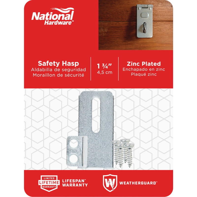 National 1-3/4 In. Zinc Non-Swivel Safety Hasp