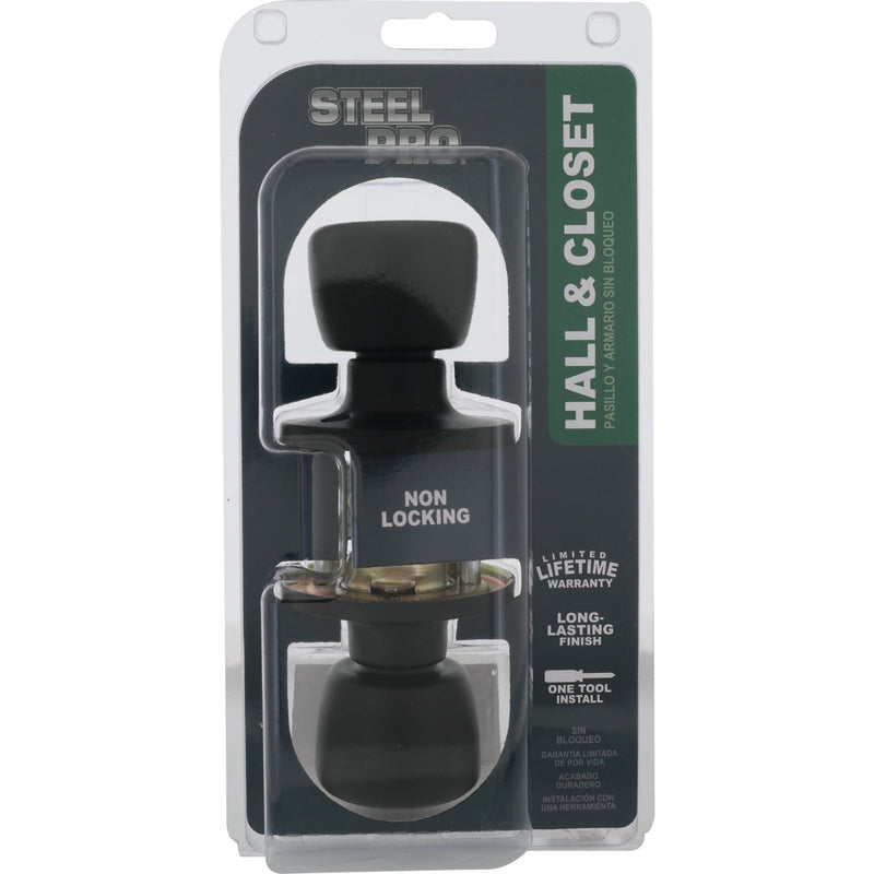 Steel Pro Matte Black Tulip Passage Door Knob