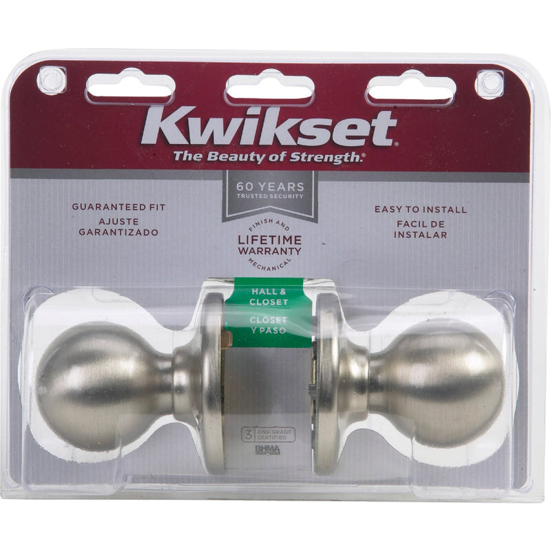 Kwikset Polo Satin Nickel Hall & Closet Door Knob