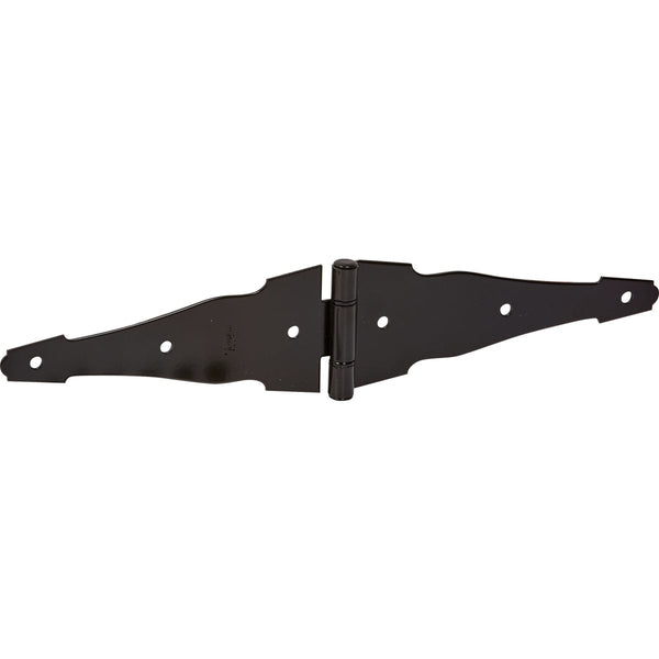 National 6 In. Black Full Surface Ornamental Strap Hinge