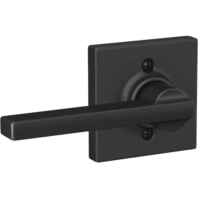 Schlage Latitude Lever with Collins Trim Matte Black Non-Turning Lock