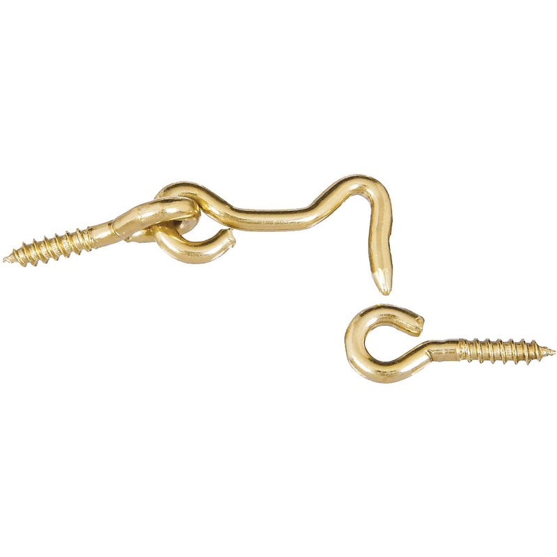 National Solid Brass 1-1/2 In. Hook & Eye Bolt (2 Ct.)