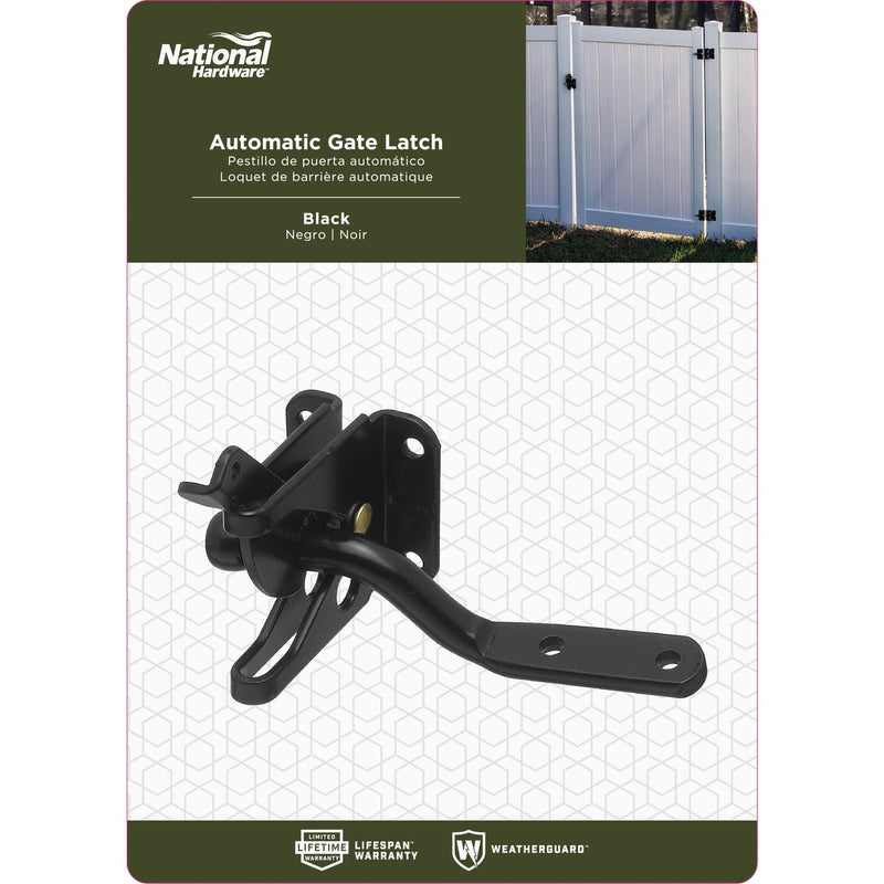 National Black Steel Automatic Gate Latch