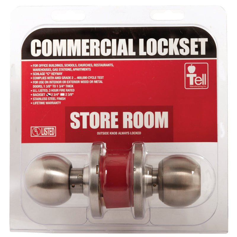 Tell Stainless Steel Storeroom Door Knob Lockset