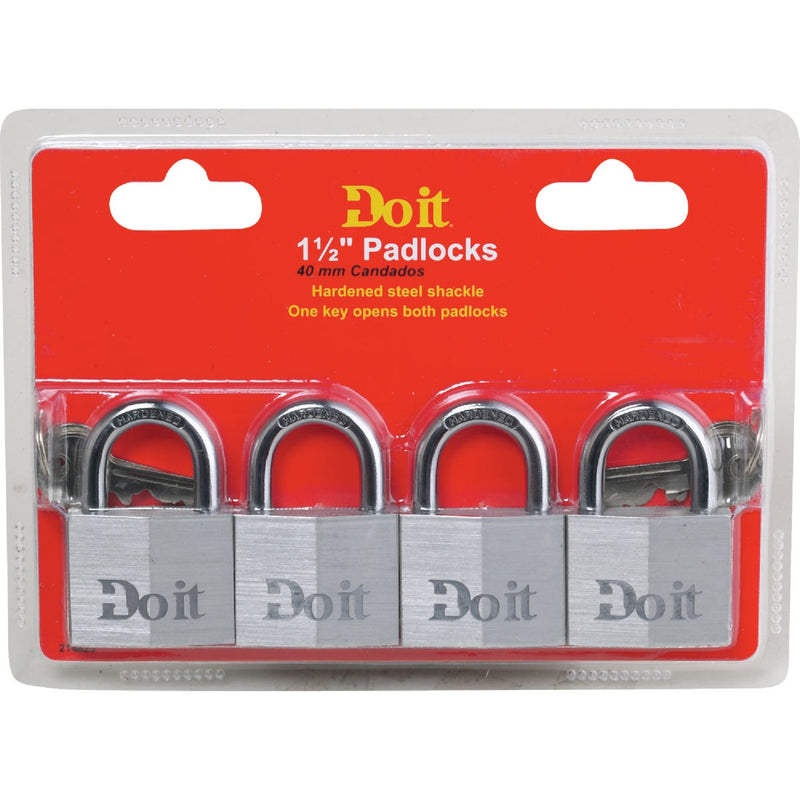 Do it 1-1/2 In. Aluminum Keyed Padlock (4-Pack)