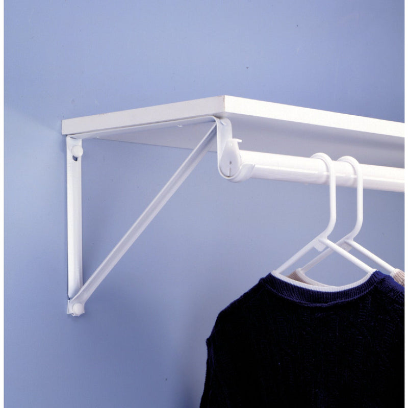 Knape & Vogt Closet Pro White Heavy Duty Shelf & Rod Bracket