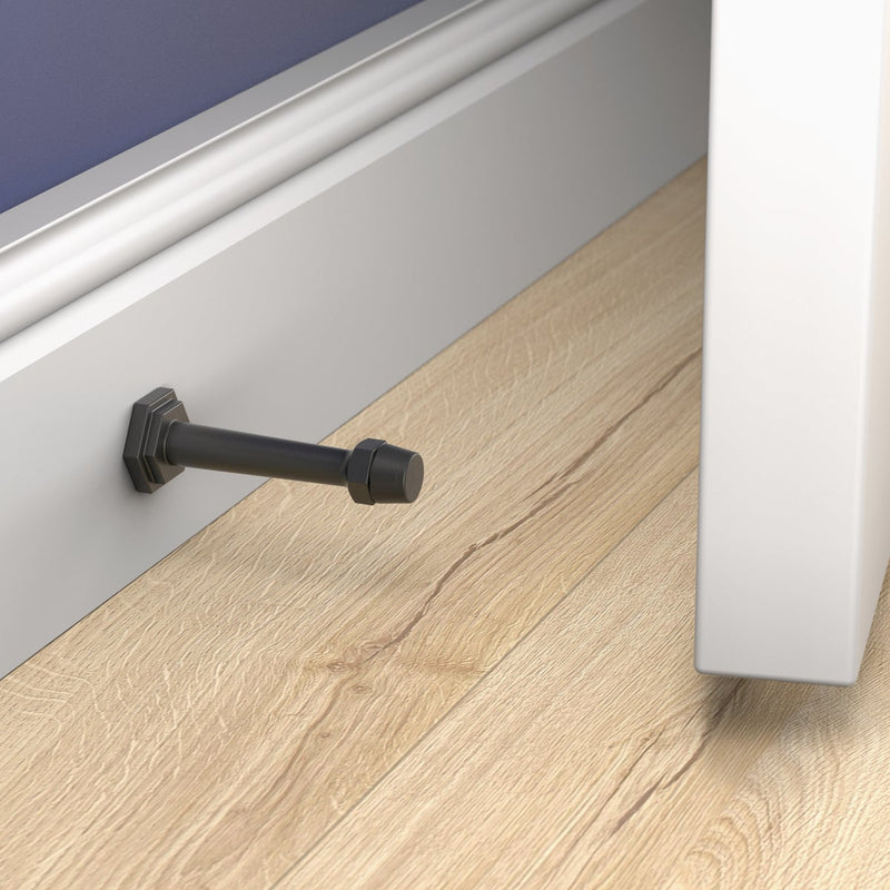 National Hardware 3 In. Matte Black Powell Door Stop