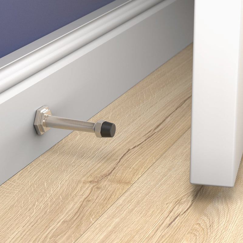 National Hardware 3 In. Satin Nickel Powell Door Stop