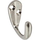 National Satin Nickel Single Clothes Wardrobe Hook, 2 per Card