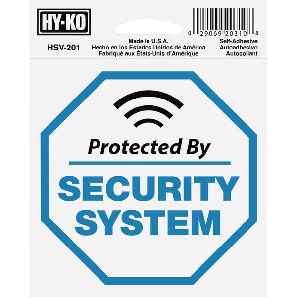 Hy-Ko 4X4 In. Self Adhesive Security System Sign