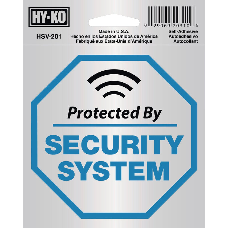 Hy-Ko 4X4 In. Self Adhesive Security System Sign