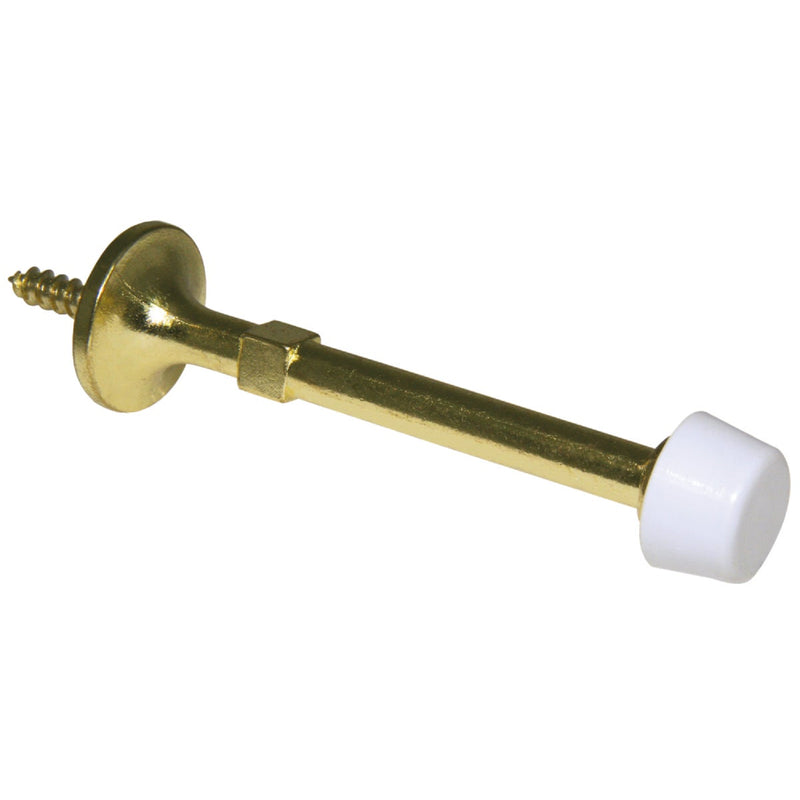 Ultra Hardware 3 In. Polished Brass Self-Start Rigid Door Stop