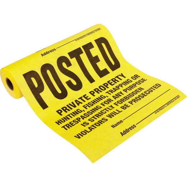 Hy-Ko Tyvek Sign, Posted Legal Private Property (100-Roll)