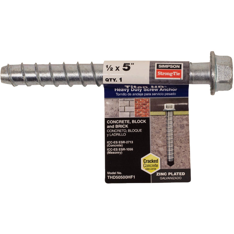 Simpson Strong-Tie Titen HD 1/2 in. x 5 in. Heavy-Duty Screw Anchor