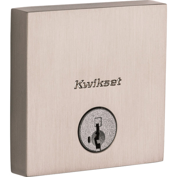 Kwikset Signature Downtown Single Cylinder Deadbolt SmartKey, Satin Nickel