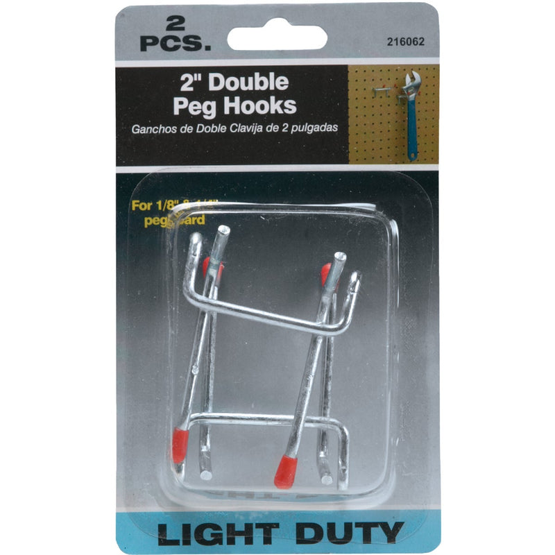 2 In. Double Arm Safety Tip Straight Pegboard Hook (2-Count)