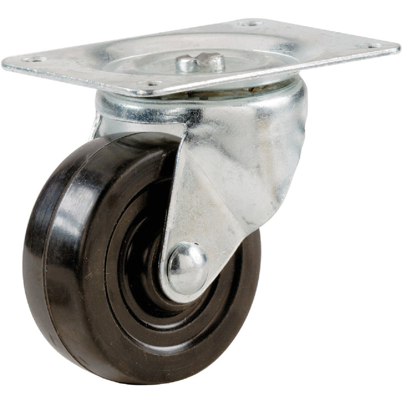 Shepherd 2 In. General-Duty Soft Rubber Swivel Plate Caster