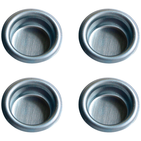 Johnson Hardware 3/4 In. Dia. Satin Nickel Flush Cup Pocket Door Pull (4-Count)