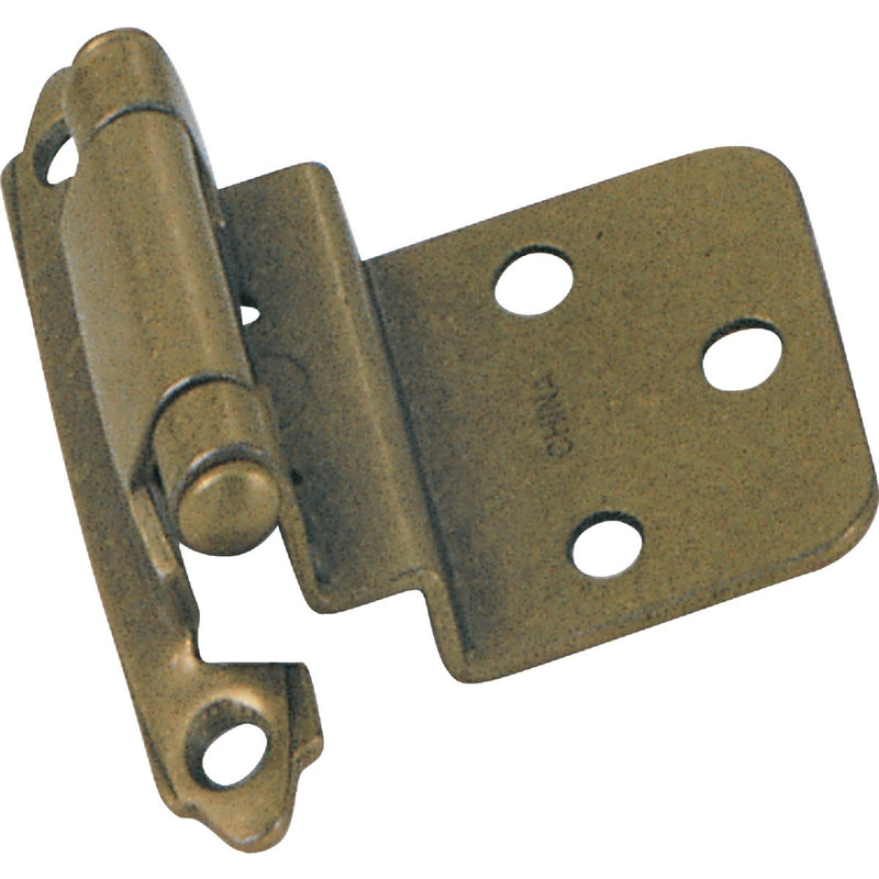 Laurey Antique Brass 3/8 In. Self-Closing Inset Hinge, (2-Pack)