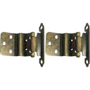 Laurey Antique Brass Self-Closing Overlay Hinge with Wood Screws (2-Pack)