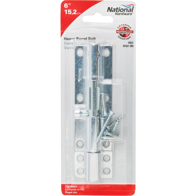 National 6 In. Zinc Heavy Barrel Bolt