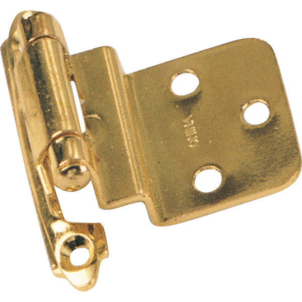 Laurey Polished Brass 3/8 In. Self-Closing Inset Hinge, (2-Pack)