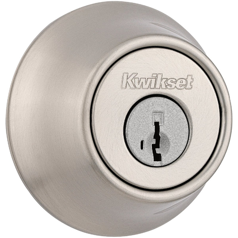 Kwikset 660 Single Cylinder Deadbolt with SmartKey, Satin Nickel