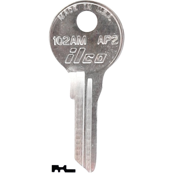 ILCO APS Nickel Plated File Cabinet Key AP2 / 102AM (10-Pack)
