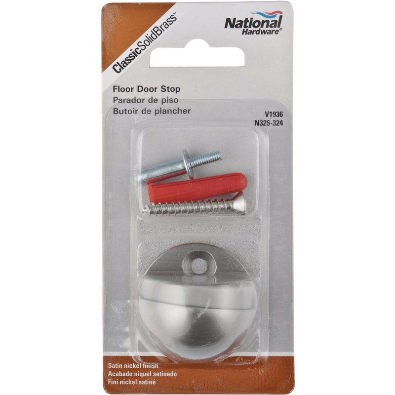 National Satin Nickel Floor Door Stop