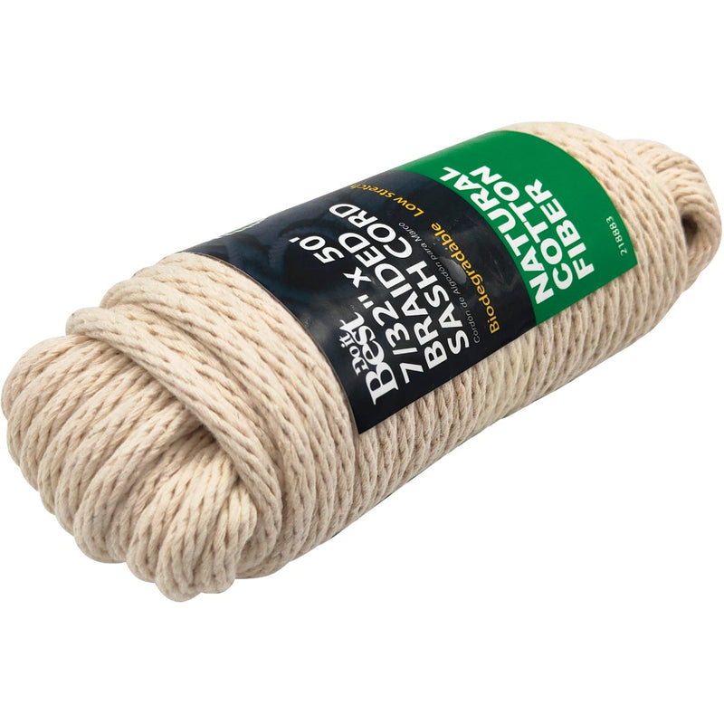 Do it Best 7/32 In. x 50 Ft. White Solid Braided Cotton Sash Cord