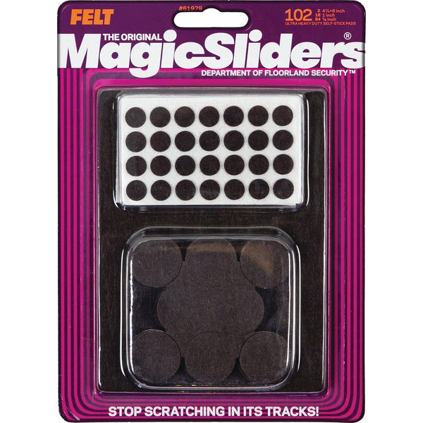 Magic Sliders Assorted Brown Self-Adhesive Ultra Heavy-Duty Furniture Pad (102-Pack)
