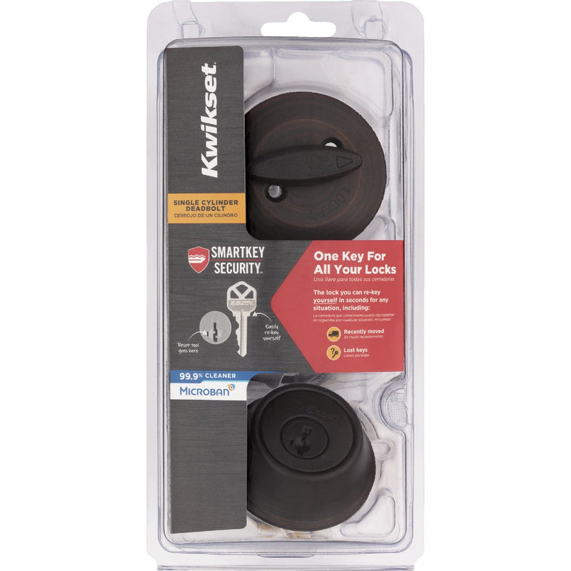 Kwikset 660 Single Cylinder Deadbolt with SmartKey, Venetian Bronze