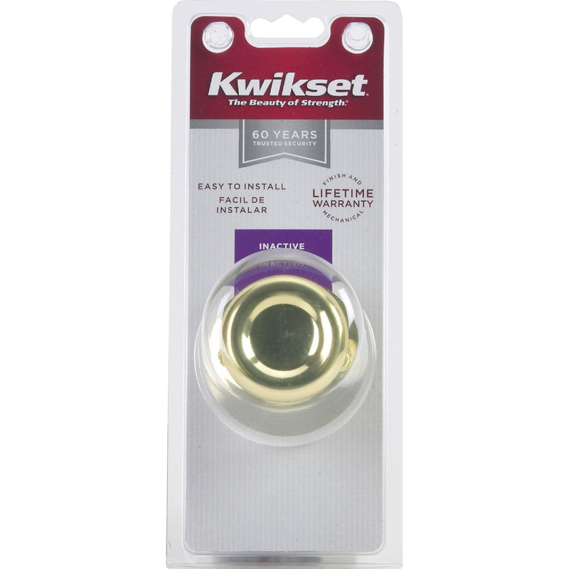 Kwikset Polished Brass Tylo Dummy Door Knob