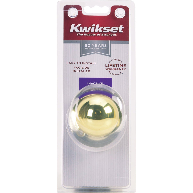 Kwikset Polished Brass Polo Dummy Door Knob