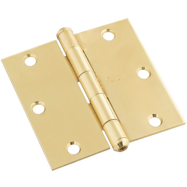 National 3-1/2 In. Square Solid Brass Door Hinge