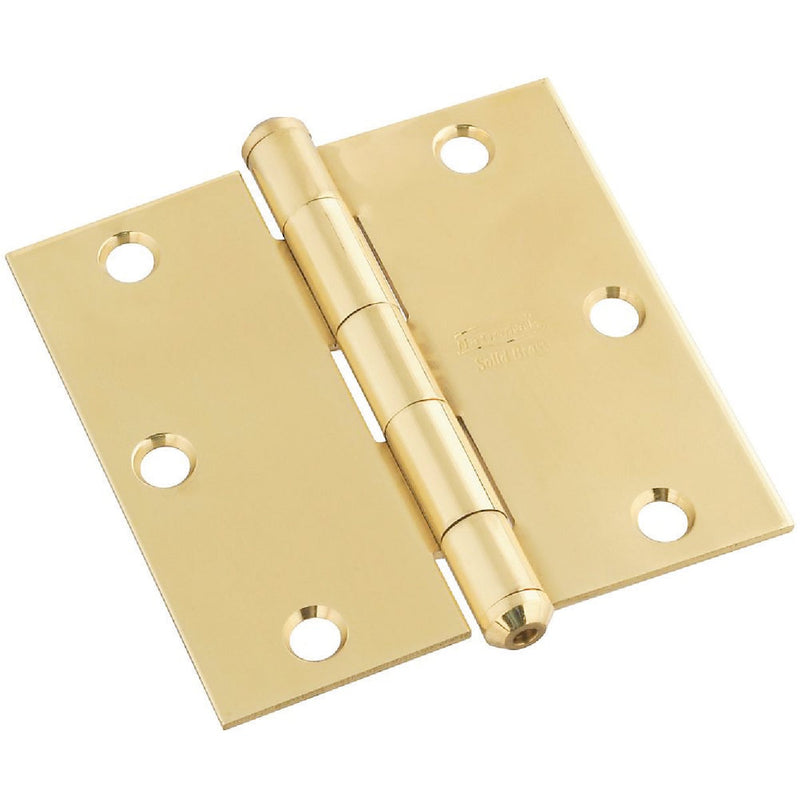 National 3-1/2 In. Square Solid Brass Door Hinge