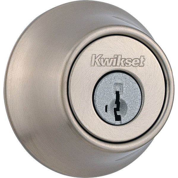 Kwikset Satin Nickel Single Cylinder Deadbolt with SmartKey Security