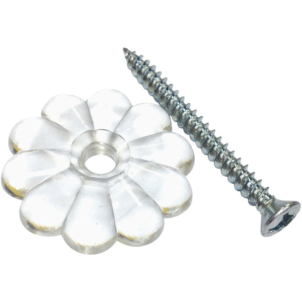 United States Hardware Clear Rosette with Screws (24-Count)