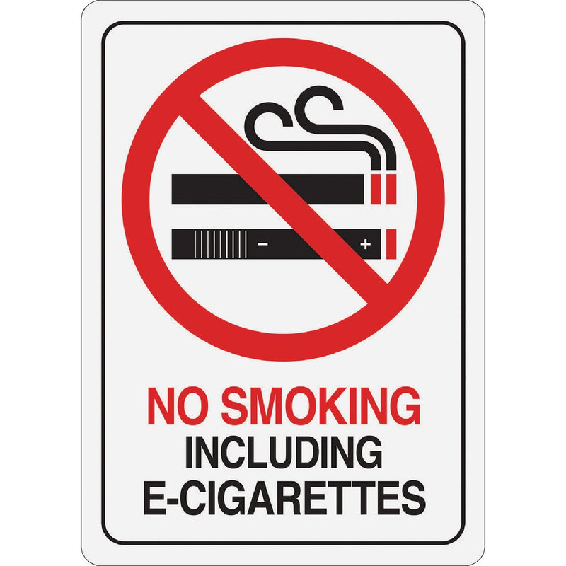 Hy-Ko Plastic Sign, No Smoking Including E-Cig