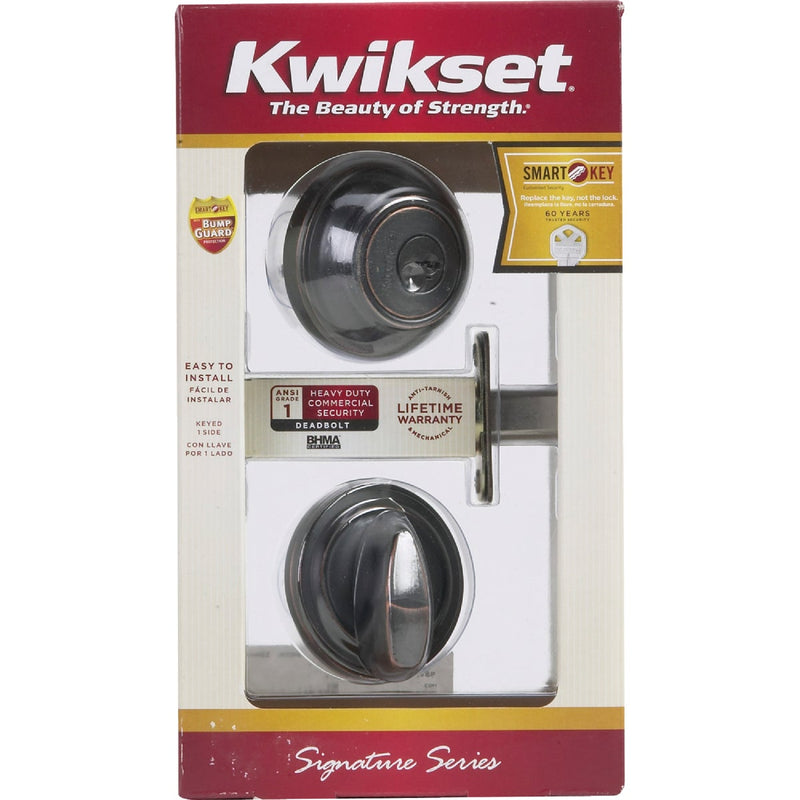 Kwikset Signature Series Venetian Bronze Single Cylinder Deadbolt