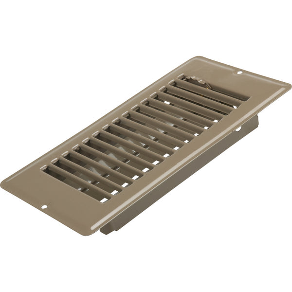 United States Hardware 4 In. x 8 In. x 1-5/16 In. Brown Steel Floor Register