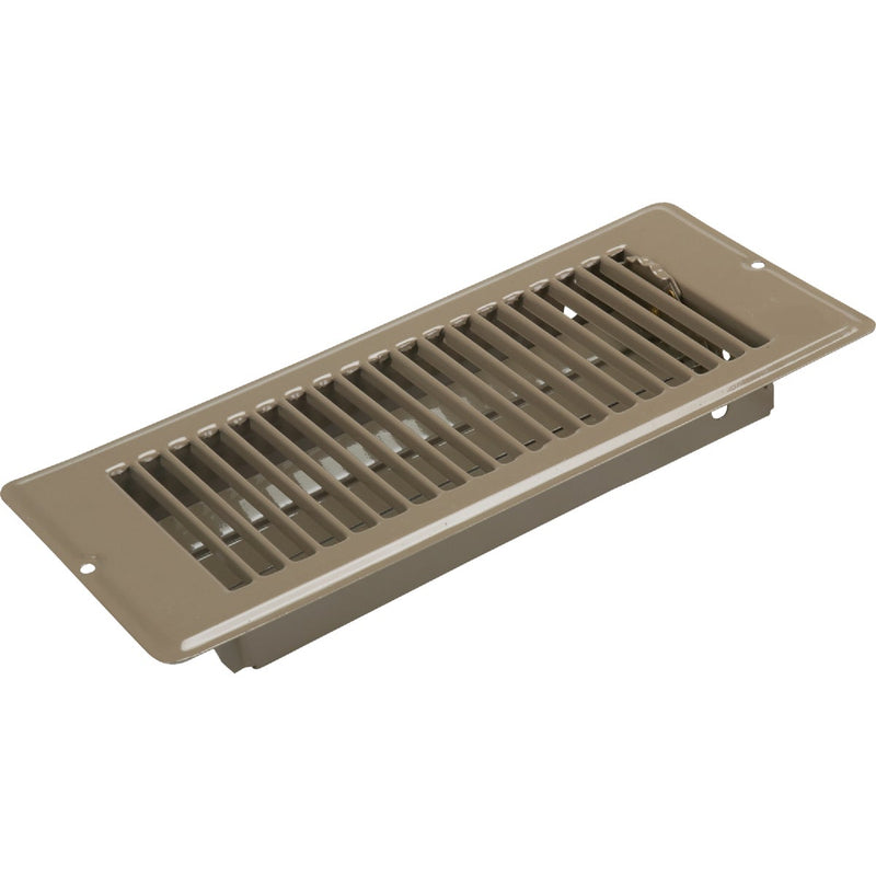 United States Hardware 4 In. x 10 In. x 1-5/16 In. Brown Steel Floor Register