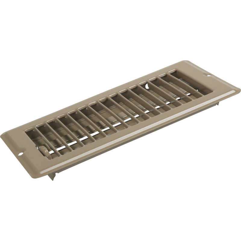 United States Hardware 4 In. x 8 In. x 9/16 In. Brown Steel Floor Register