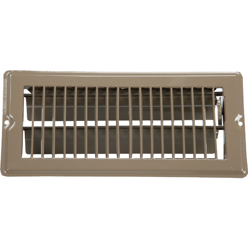 United States Hardware 4 In. x 10 In. x 11/16 In. Brown Steel Floor Register