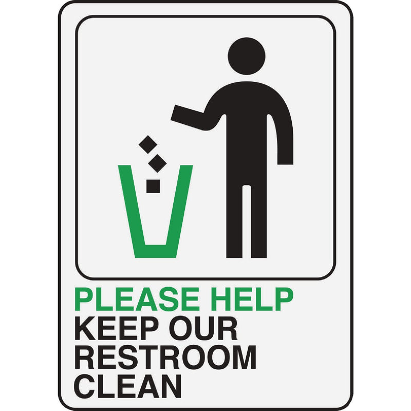 Hy-Ko Please Help Keep Restroom Clean Sign