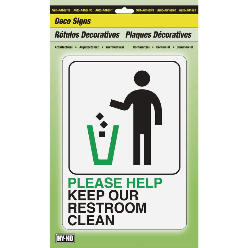 Hy-Ko Please Help Keep Restroom Clean Sign