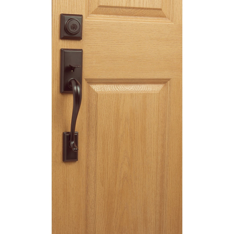 Kwikset Signature Series Hawthorne Venetian Bronze Entry Door Handleset with Smartkey