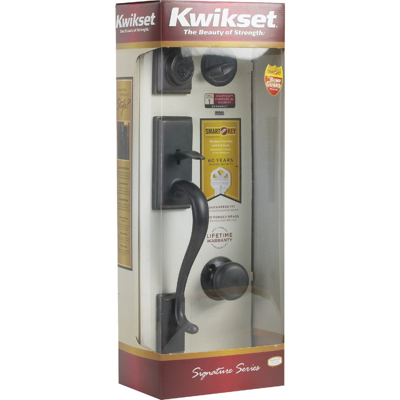 Kwikset Signature Series Hawthorne Venetian Bronze Entry Door Handleset with Smartkey